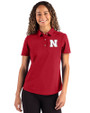 Nebraska Cornhuskers Cutter & Buck Advantage Refresh Epic Confidence Recycled Womens Tri-Blend Pique Polo Cardinal Red Front