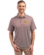 Arizona State Sun Devils Cutter & Buck Forge Eco Double Stripe Stretch Recycled Mens Polo Bordeaux/White Front