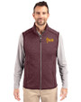 Arizona State Sun Devils Cutter & Buck Mainsail Sweater-Knit Mens Full Zip Vest Bordeaux Heather Front
