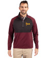 Arizona State Sun Devils Cutter & Buck Adapt Eco Knit Hybrid Recycled Mens Quarter Zip Bordeaux/Black Front