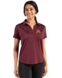 Minnesota Golden Gophers Cutter & Buck Coastline Epic Comfort Recycled Womens Dolman Polo Bordeaux Front