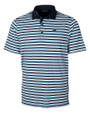 Carolina Panthers Cutter & Buck Mens Forge Polo Multi Stripe Atlas Light Blue Mannequin