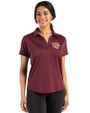 Bethune-Cookman Wildcats Cutter & Buck Coastline Recycled Double Peached Womens Dolman Polo Bordeaux Front
