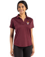 Virginia Tech Hokies College Vault Cutter & Buck Coastline Epic Comfort Recycled Womens Dolman Polo Bordeaux Front