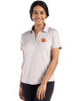 Clemson Tigers Cutter & Buck Coastline Epic Comfort Recycled Womens Dolman Polo CONCRETE Front