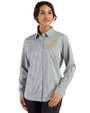 NDSU Bison Vintage Cutter & Buck Skyline Epic Confidence Recycled Gingham Womens Long Sleeve Dress Shirt  Hunter/White Front