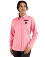 Louisville Cardinals Cutter & Buck Skyline Epic Confidence Recycled Gingham Womens Long Sleeve Dress Shirt  Red/White Front