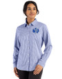 Air Force Falcons College Vault Cutter & Buck Skyline Epic Confidence Recycled Gingham Womens Long Sleeve Dress Shirt  Tour Blue/White Front