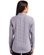 Kansas Jayhawks Cutter & Buck Skyline Epic Confidence Recycled Gingham Womens Long Sleeve Dress Shirt  Black/White Back