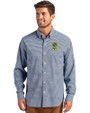 Nashville SC Cutter & Buck Skyline Recycled Gingham Mens Big & Tall Long Sleeve Button Down  Dress Shirt Pale Blue/Navy Blue Front
