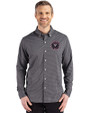 Inter Miami CF Cutter & Buck Skyline Epic Confidence Recycled Gingham Mens Big & Tall Long Sleeve Dress Shirt Black/Elemental Grey Front