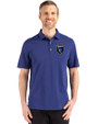 San Jose Earthquakes Cutter & Buck Advantage Refresh Epic Confidence Recycled Mens Tri-Blend Pique Polo Tour Blue Front