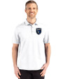 San Jose Earthquakes Cutter & Buck Advantage Refresh Epic Confidence Recycled Mens Tri-Blend Pique Polo White Front
