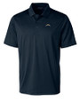 Los Angeles Chargers Cutter & Buck Prospect Eco Textured Stretch Recycled Mens Short Sleeve Polo Navy Blue Mannequin
