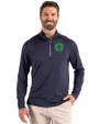Seattle Sounders FC Cutter & Buck Coastline Epic Comfort Recycled Mens Quarter Zip Navy Blue Front