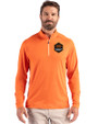 Houston Dynamo FC Cutter & Buck Coastline Epic Comfort Recycled Mens Quarter Zip College Orange Front