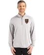 Real Salt Lake Cutter & Buck Coastline Epic Comfort Recycled Mens Quarter Zip CONCRETE Front