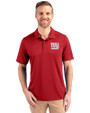 New York Giants Cutter & Buck Prospect Eco Textured Stretch Recycled Mens Short Sleeve Polo Cardinal Red Front