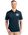 New York Giants Cutter & Buck Prospect Eco Textured Stretch Recycled Mens Short Sleeve Polo Navy Blue Front