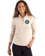 Charlotte FC Cutter & Buck Coastline Epic Comfort Recycled Women’s Quarter Zip Wheat Front