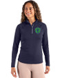 Seattle Sounders FC Cutter & Buck Coastline Epic Comfort Recycled Women’s Quarter Zip Navy Blue Front