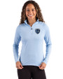 Sporting Kansas City Cutter & Buck Coastline Epic Comfort Recycled Women’s Quarter Zip Atlas Light Blue Front