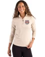 New York Red Bulls Cutter & Buck Coastline Epic Comfort Recycled Women’s Quarter Zip Wheat Front