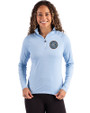 New York City FC Cutter & Buck Coastline Epic Comfort Recycled Women’s Quarter Zip Atlas Light Blue Front