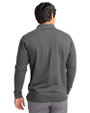 Santa Clara Broncos Cutter & Buck Advantage Eco Tri-Blend Pique Mens Long Sleeve Polo Elemental Grey Back