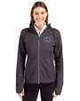 Old Dominion Monarchs Cutter & Buck Mainsail Full Zip Hooded Womens Jacket Charcoal Heather Front