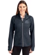 Old Dominion Monarchs Cutter & Buck Mainsail Full Zip Hooded Womens Jacket Liberty Navy Heather Front