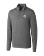 Pittsburgh Steelers Cutter & Buck Shoreline Heathered Quarter Zip Mens Pullover Charcoal Heather Mannequin