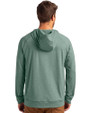 Athletics Cooperstown Cutter & Buck Adapt Knit Recycled Mens Heathered Hooded Pullover Hunter Heather Back
