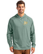 Athletics Cutter & Buck Adapt Knit Recycled Mens Heathered Hooded Pullover Hunter Heather Front