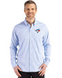 Toronto Blue Jays Cutter & Buck Skyline Epic Confidence Recycled Gingham Mens Big & Tall Long Sleeve Dress Shirt Atlas/White Front