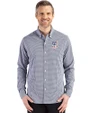 San Francisco Giants Stars & Stripes Cutter & Buck Skyline Epic Confidence Recycled Gingham Mens Big & Tall Long Sleeve Dress Shirt Navy Blue/White Front