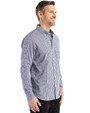 Toronto Blue Jays Cooperstown Cutter & Buck Skyline Epic Confidence Recycled Gingham Mens Big & Tall Long Sleeve Dress Shirt Navy Blue/White Side