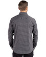 Milwaukee Brewers Mono Cutter & Buck Skyline Epic Confidence Recycled Gingham Mens Big & Tall Long Sleeve Dress Shirt Black/Elemental Grey Back