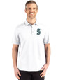 Seattle Mariners Cutter & Buck Advantage Refresh Epic Confidence Recycled Mens Tri-Blend Pique Polo White Front
