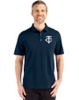 Minnesota Twins Mono Cutter & Buck Advantage Refresh Epic Confidence Recycled Mens Tri-Blend Pique Polo Liberty Navy Front