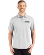 Atlanta Braves Mono Cutter & Buck Advantage Refresh Epic Confidence Recycled Mens Tri-Blend Pique Polo CONCRETE Front