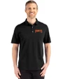Pittsburgh Pirates Cooperstown Cutter & Buck Advantage Refresh Epic Confidence Recycled Mens Tri-Blend Pique Polo Black Front