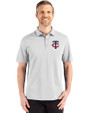 Minnesota Twins Cutter & Buck Advantage Refresh Epic Confidence Recycled Mens Tri-Blend Pique Polo CONCRETE Front