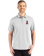 Los Angeles Angels Cutter & Buck Advantage Refresh Epic Confidence Recycled Mens Tri-Blend Pique Polo CONCRETE Front