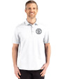 Milwaukee Brewers Mono Cutter & Buck Advantage Refresh Epic Confidence Recycled Mens Tri-Blend Pique Polo White Front