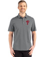 Philadelphia Phillies Cutter & Buck Advantage Refresh Recycled Cotton-Blend Pique Mens Polo Elemental Grey Front