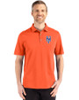 New York Mets Cutter & Buck Advantage Refresh Epic Confidence Recycled Mens Tri-Blend Pique Polo College Orange Front