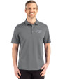 Tampa Bay Rays Mono Cutter & Buck Advantage Refresh Epic Confidence Recycled Mens Tri-Blend Pique Polo Elemental Grey Front