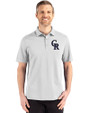Colorado Rockies Cutter & Buck Advantage Refresh Epic Confidence Recycled Mens Tri-Blend Pique Polo CONCRETE Front