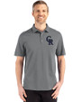 Colorado Rockies Cutter & Buck Advantage Refresh Epic Confidence Recycled Mens Tri-Blend Pique Polo Elemental Grey Front